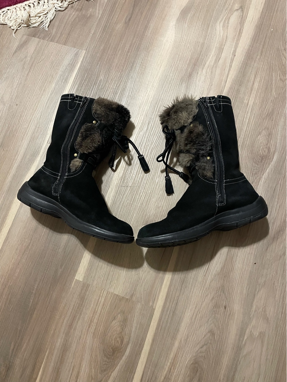 Wanderlust Ladies Black Suede Leather Boots Size 8